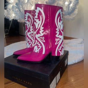 Pink Esperanza Cowboy Boots by Azalea Wang